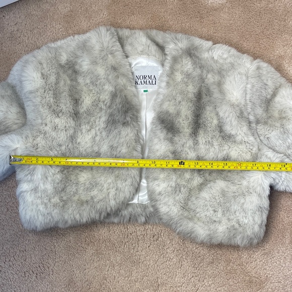Y2K NORMA KAMALI Elegant Faux Fur Women's Crop Jacket - Picture 8 of 10